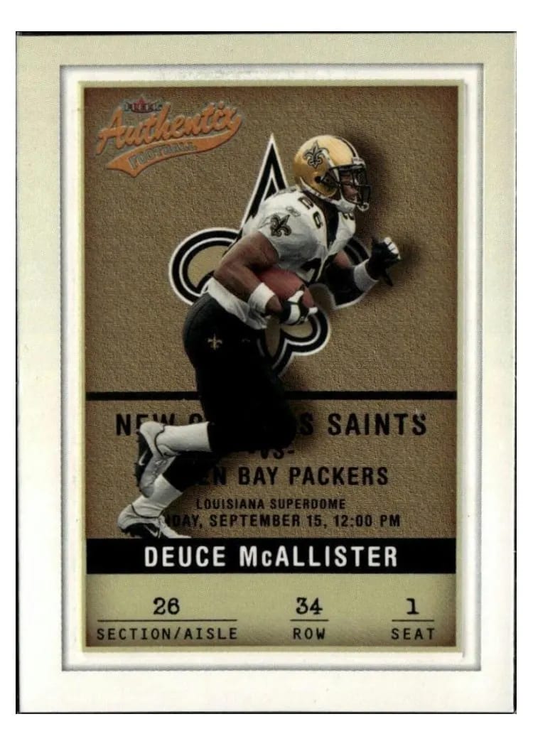 2002 Fleer Authentix Deuce McAllister #34 card