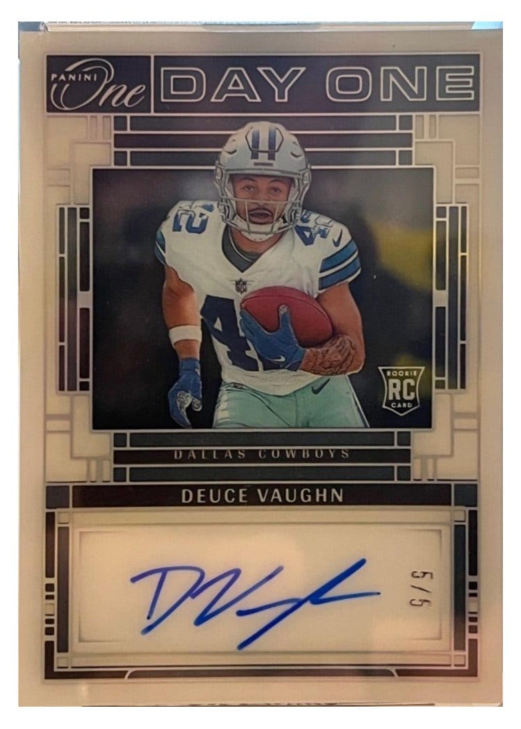 2023 Panini One Day One Autographs Deuce Vaughn #105 card
