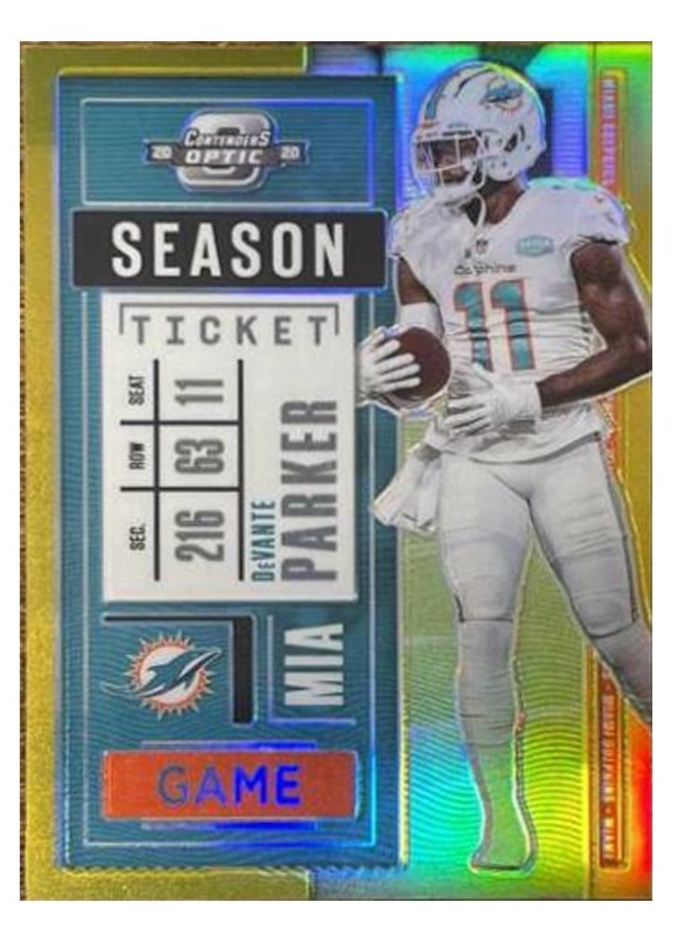 2020 Panini Contenders Optic DeVante Parker Gold #36 card