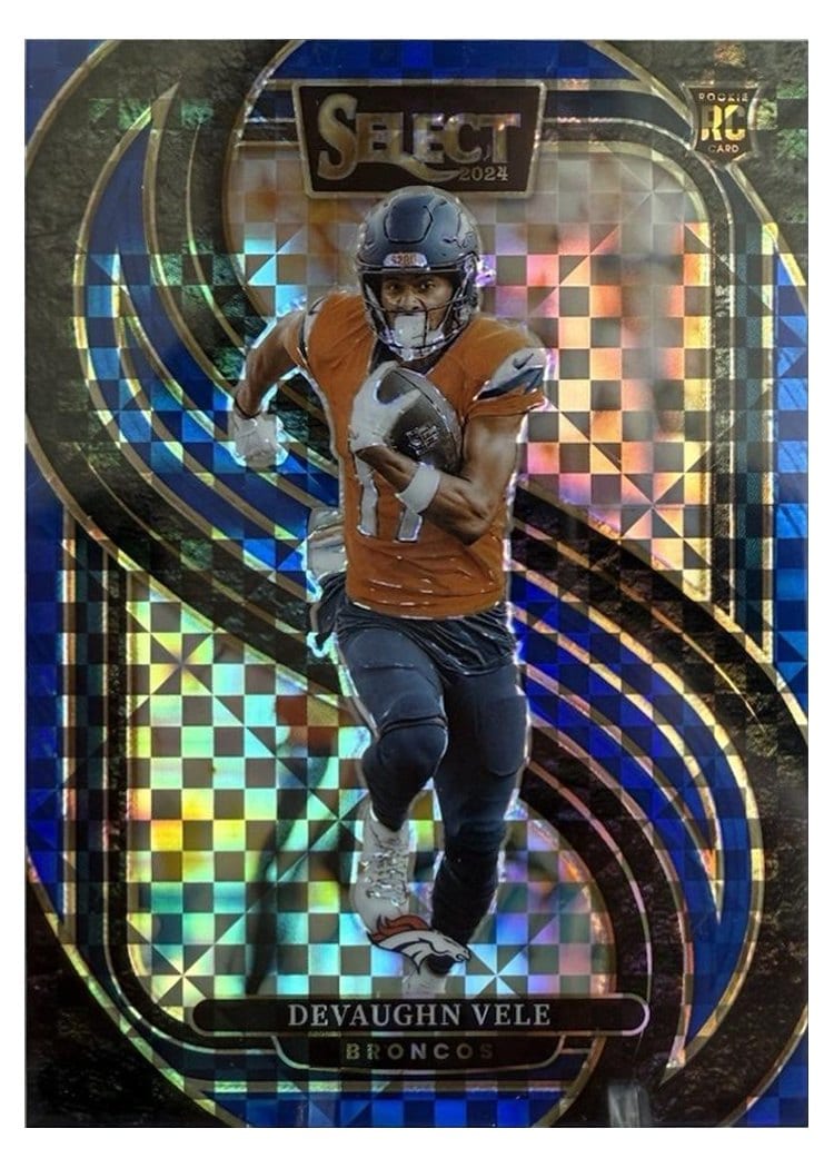 2024 Panini Select Base Set Devaughn Vele Blue Prizm #150 card