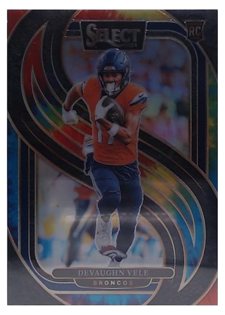 2024 Panini Select Base Set Devaughn Vele Tie-Dye Prizm #150 card