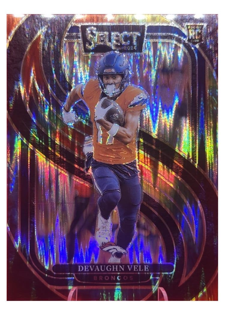 2024 Panini Select Base Set Devaughn Vele Tie-Dye Prizm Shock #150 card