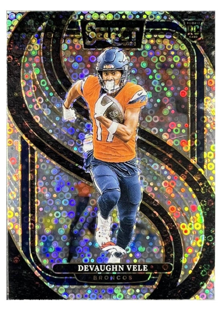 2024 Panini Select Base Set Devaughn Vele Green Disco Prizm #150 card