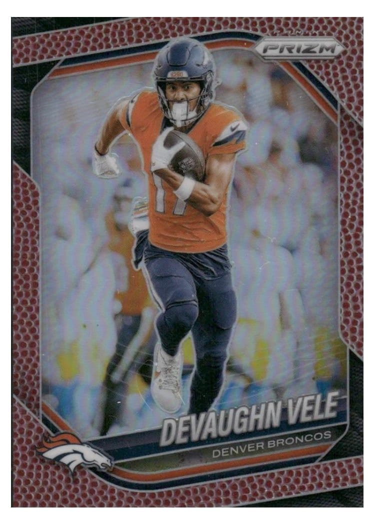 2025 Panini Prizm Base Set Devaughn Vele Pigskin #54 card
