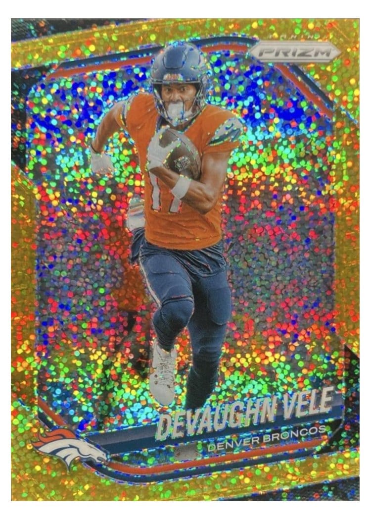 2025 Panini Prizm Base Set Devaughn Vele Gold Sparkle #54 card