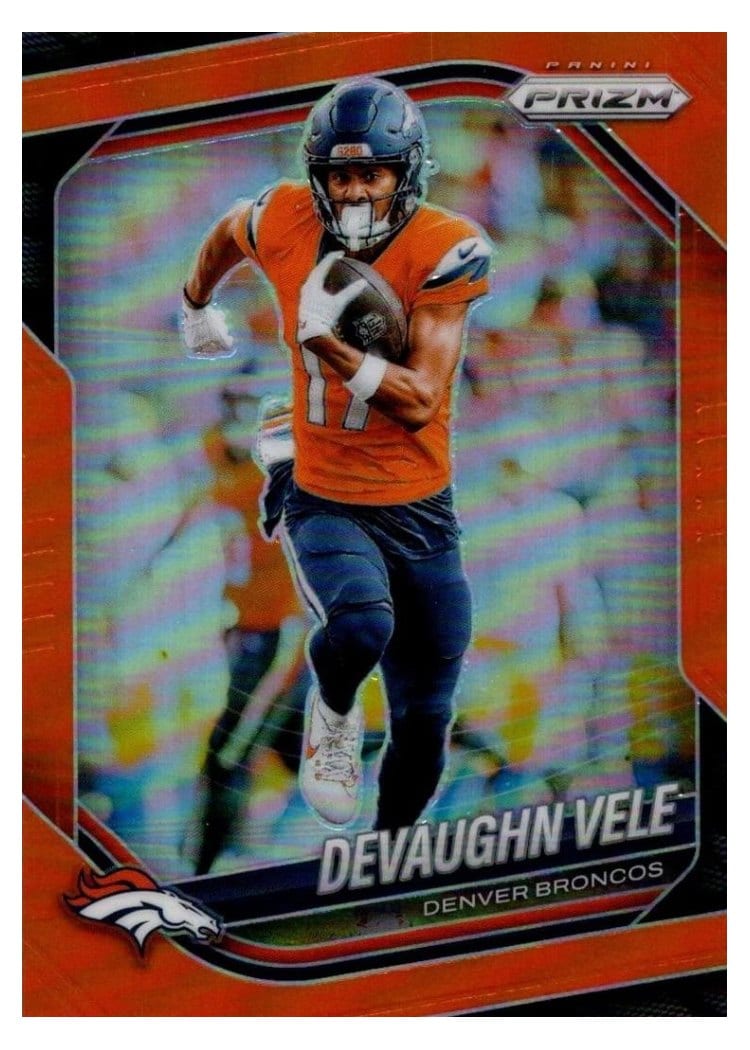 2025 Panini Prizm Base Set Devaughn Vele Orange #54 card