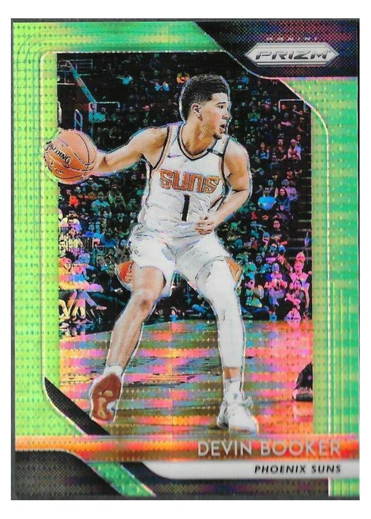 2018-19 Panini Prizm Base Set Devin Booker Green Pulsar Prizm #11 card