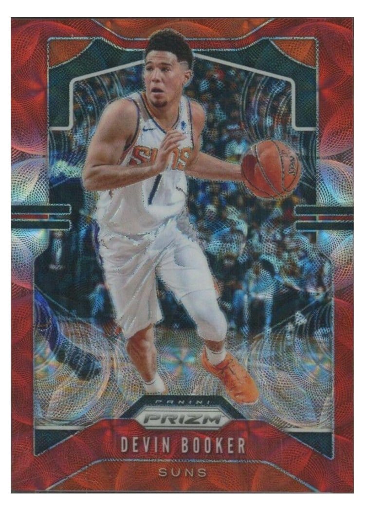 2019-20 Panini Prizm Base Set Devin Booker Red Choice Prizm #67 card