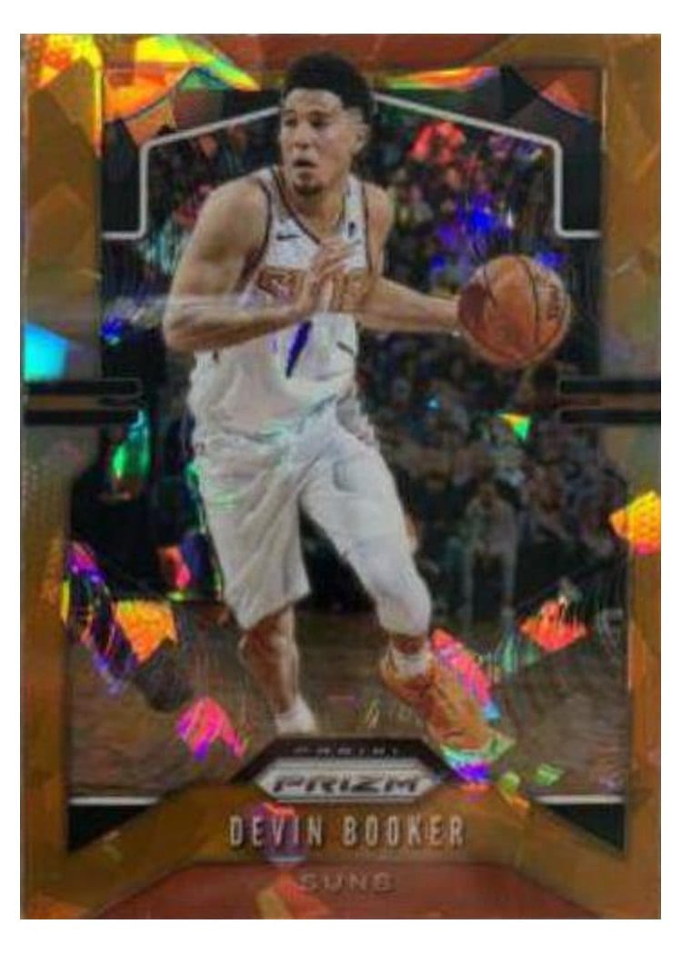 2019-20 Panini Prizm Base Set Devin Booker Orange Ice Prizm #67 card
