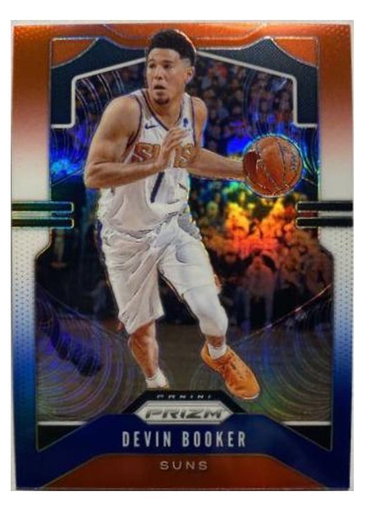 2019-20 Panini Prizm Base Set Devin Booker Red, White, and Blue Prizm #67 card