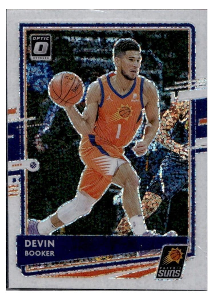 2020-21 Donruss Optic Base Set Devin Booker White Sparkle #122 card