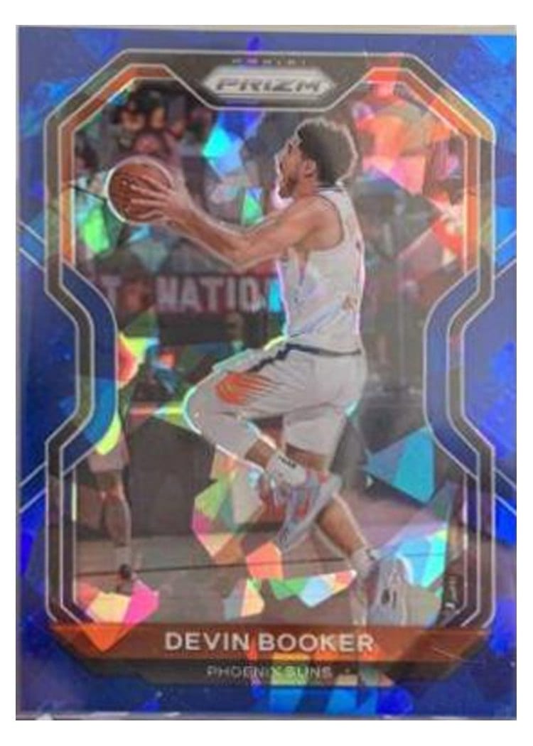 2020-21 Panini Prizm Base Set Devin Booker Blue Ice Prizm #214 card