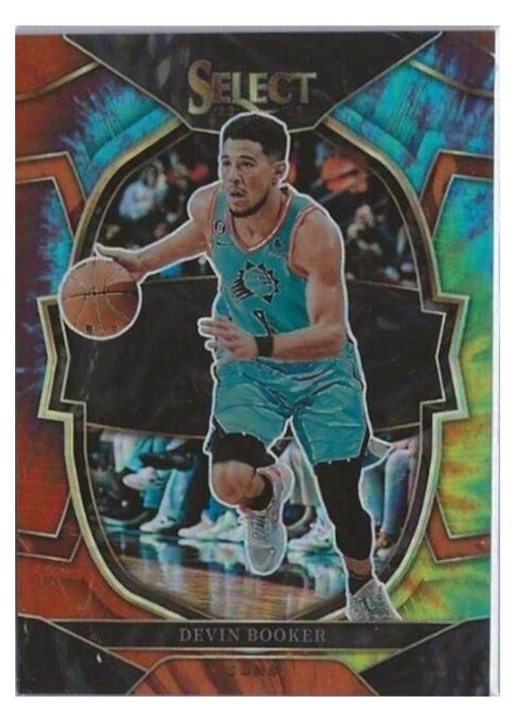 2022-23 Panini Select Base Set Devin Booker Tie Dye Prizm #38 card