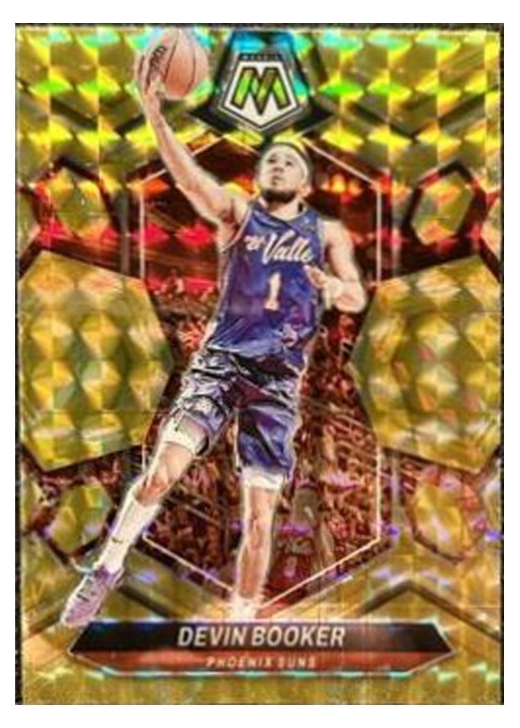 2023-24 Panini Mosaic Base Set Devin Booker Reactive Yellow #125 card