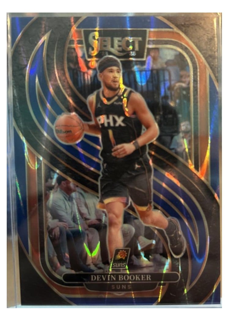 2024-25 Panini Select Base Set Devin Booker Blue Flash Prizm #139 card