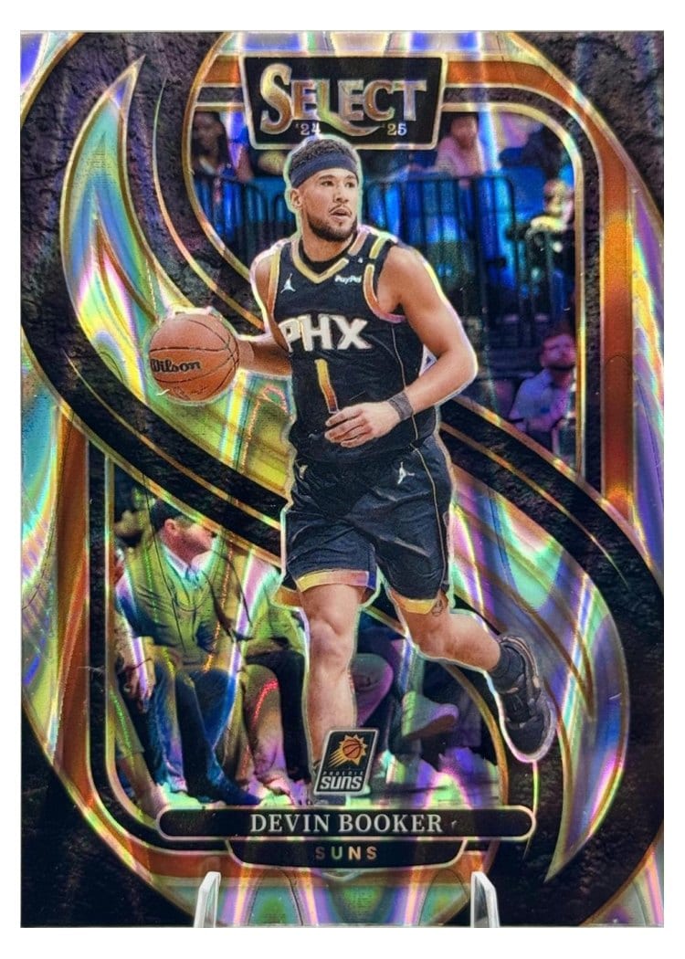 2024-25 Panini Select Base Set Devin Booker Green Tectonic Prizm #139 card