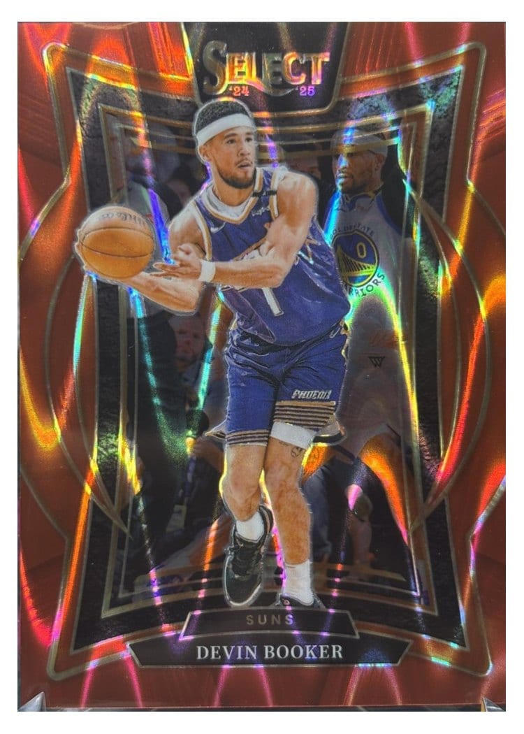 2024-25 Panini Select Base Set Devin Booker Red Tectonic Prizm #16 card