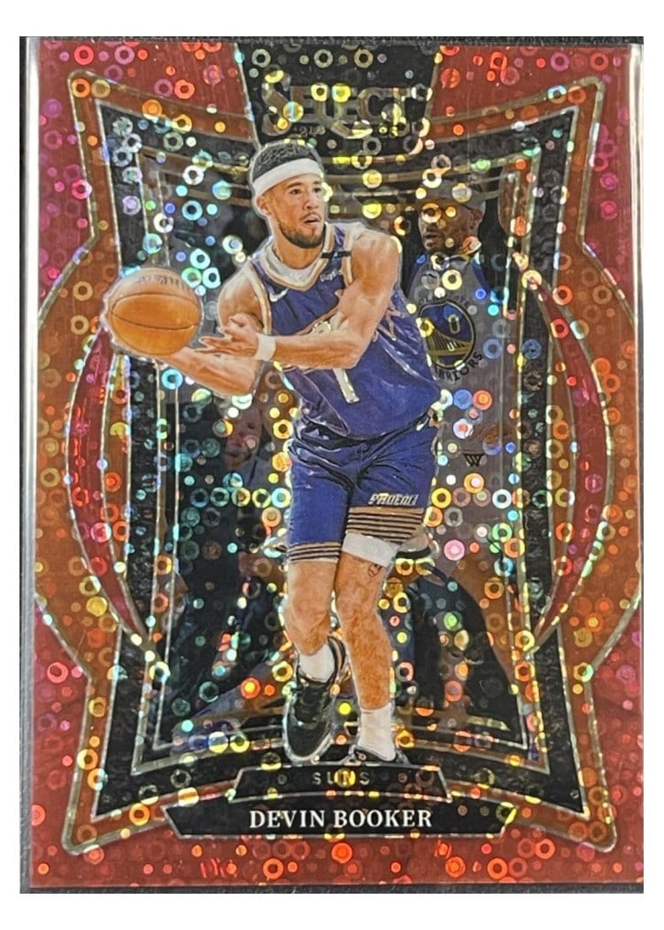 2024-25 Panini Select Base Set Devin Booker Red Disco Prizm #16 card