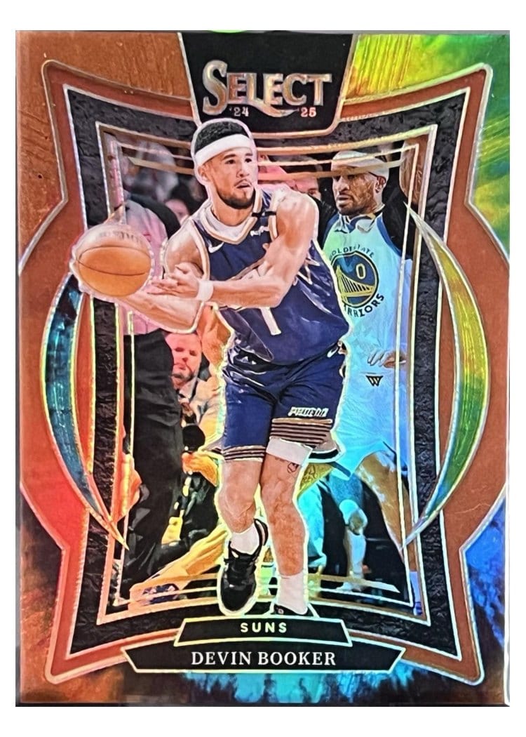 2024-25 Panini Select Base Set Devin Booker Tie-Dye Prizm #16 card