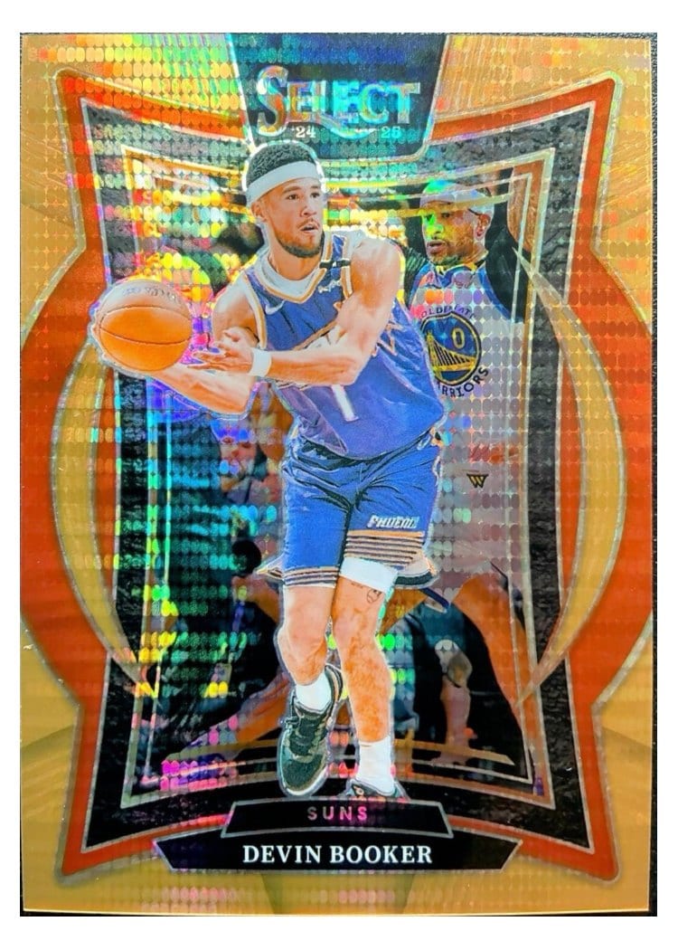 2024-25 Panini Select Base Set Devin Booker Neon Orange Pulsar Prizm #16 card