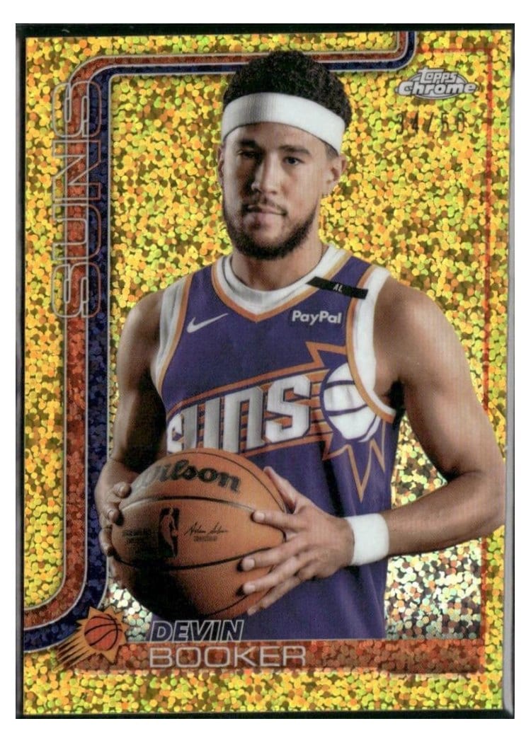 2025 Topps Chrome Devin Booker Gold Image Variation #195 card