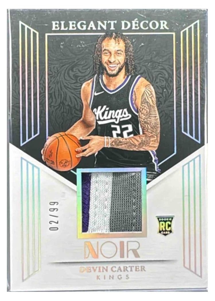2024-25 Panini Noir Elegant Décor Rookie Jerseys Set Devin Carter #3 card