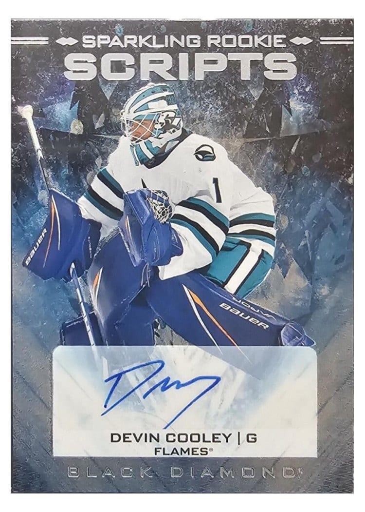 2024-25 Upper Deck Black Diamond Sparkling Rookie Scripts Devin Cooley #SRS-DC card