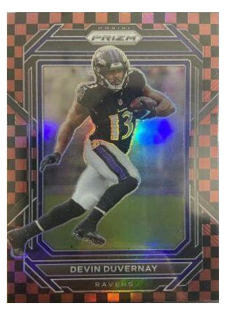 2022 Panini Prizm Base Set Devin Duvernay Black Red Checker #22 card