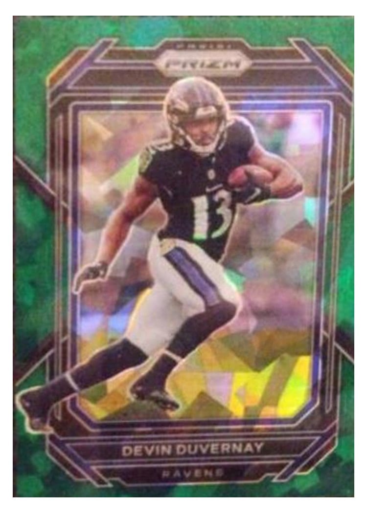 2022 Panini Prizm Base Set Devin Duvernay Green Ice #22 card