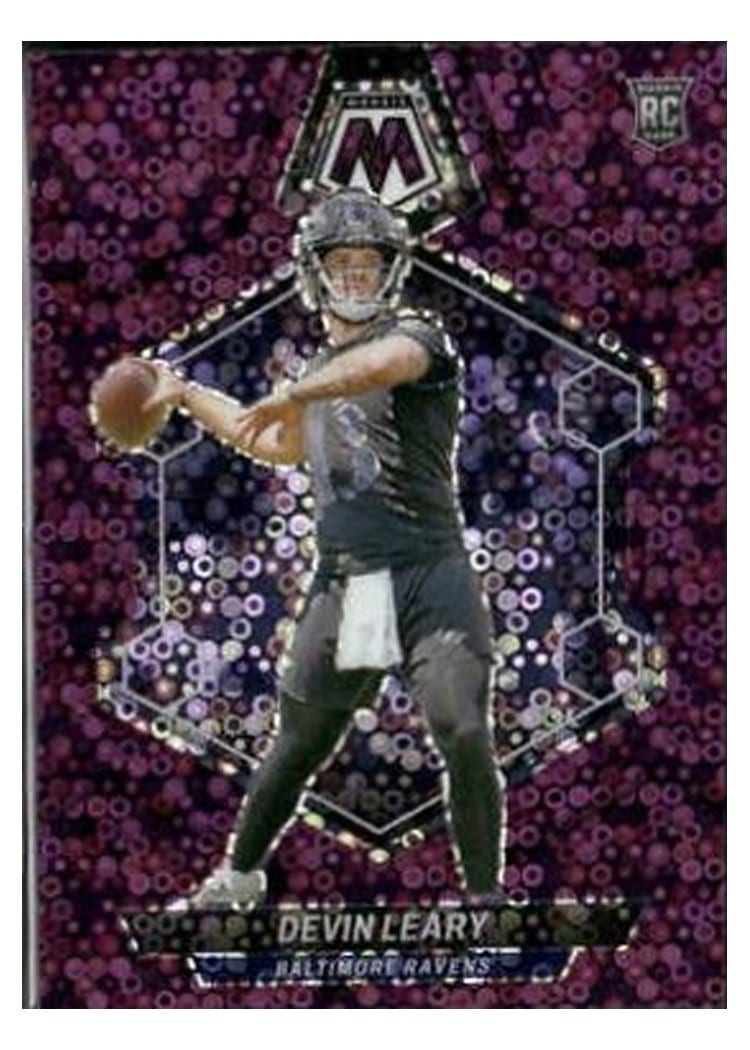 2024 Panini Mosaic Base Set Devin Leary No Huddle Purple #398 card