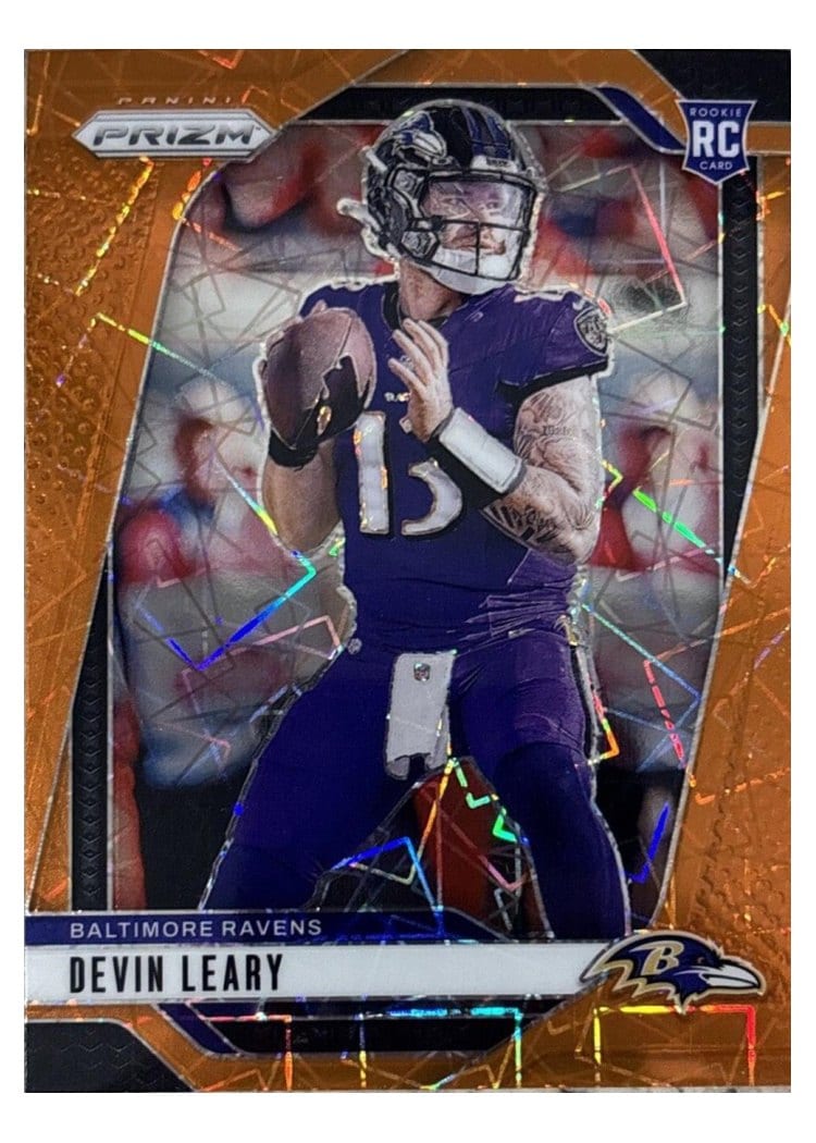 2024 Panini Prizm Base Set Devin Leary Orange Lazer #327 card