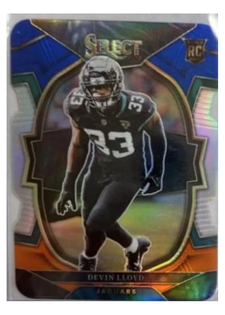 2022 Panini Select Base Set Devin Lloyd Blue Orange Die Cut #43 card