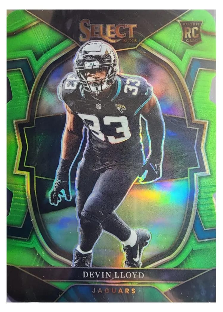 2022 Panini Select Base Set Devin Lloyd Neon Green Die Cut #43 card