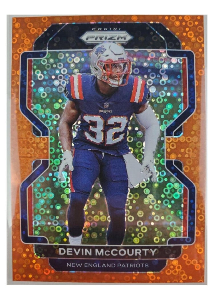 2021 Panini Prizm Base Set Devin McCourty Orange Disco Prizm #100 card