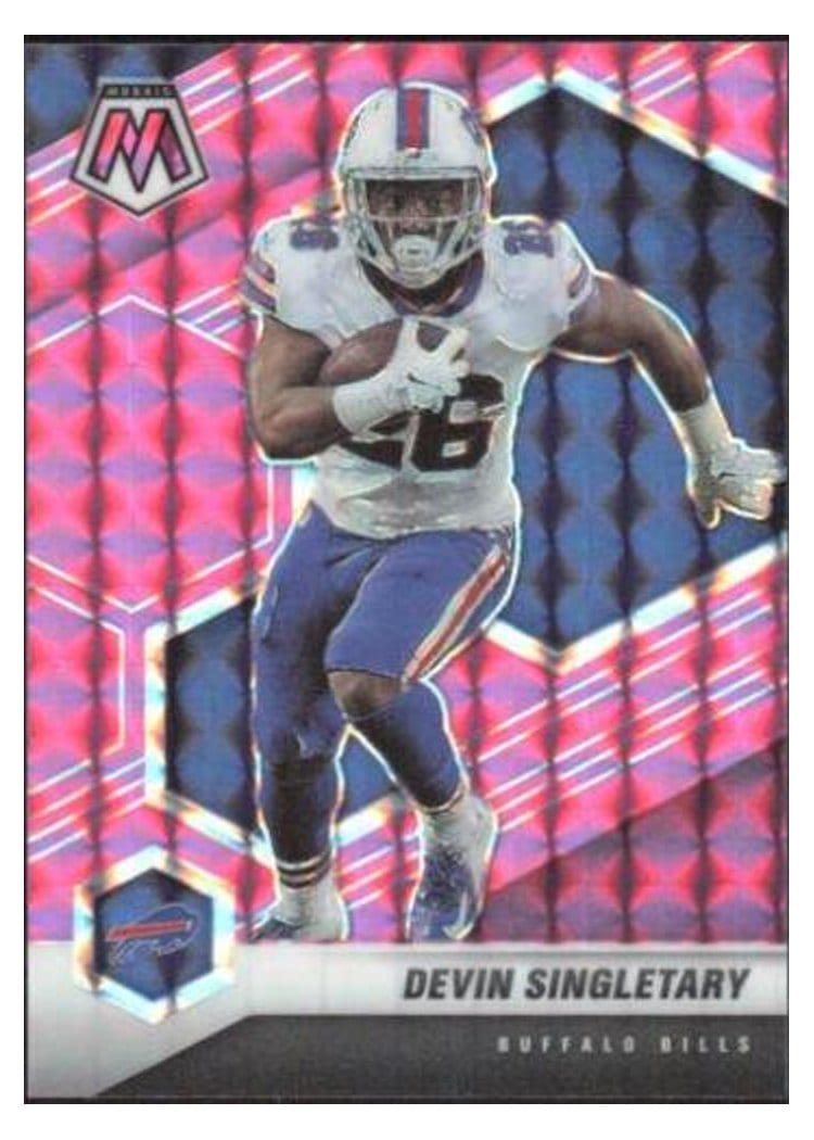 2021 Panini Mosaic Base Set Devin Singletary Pink Swirl Mosaic #30 card