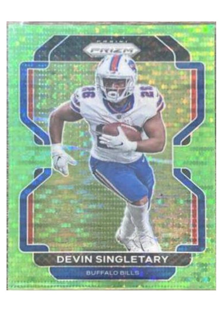 2021 Panini Prizm Base Set Devin Singletary Green Prizm #118 card