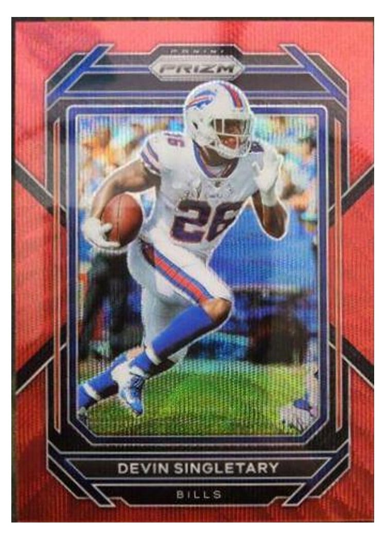 2022 Panini Prizm Base Set Devin Singletary Blue Wave #30 card