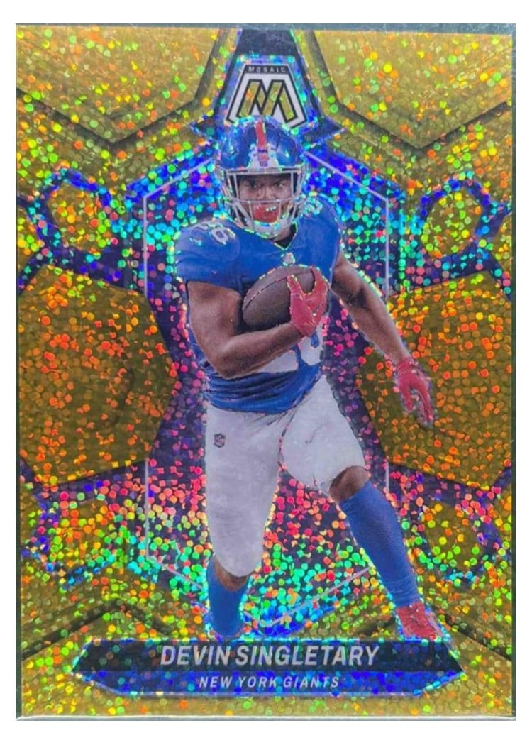 2024 Panini Mosaic Base Set Devin Singletary Gold Sparkle #163 card