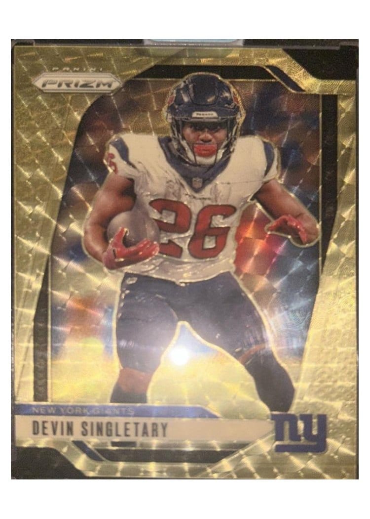 2024 Panini Prizm Base Set Devin Singletary Gold Vinyl #213 card