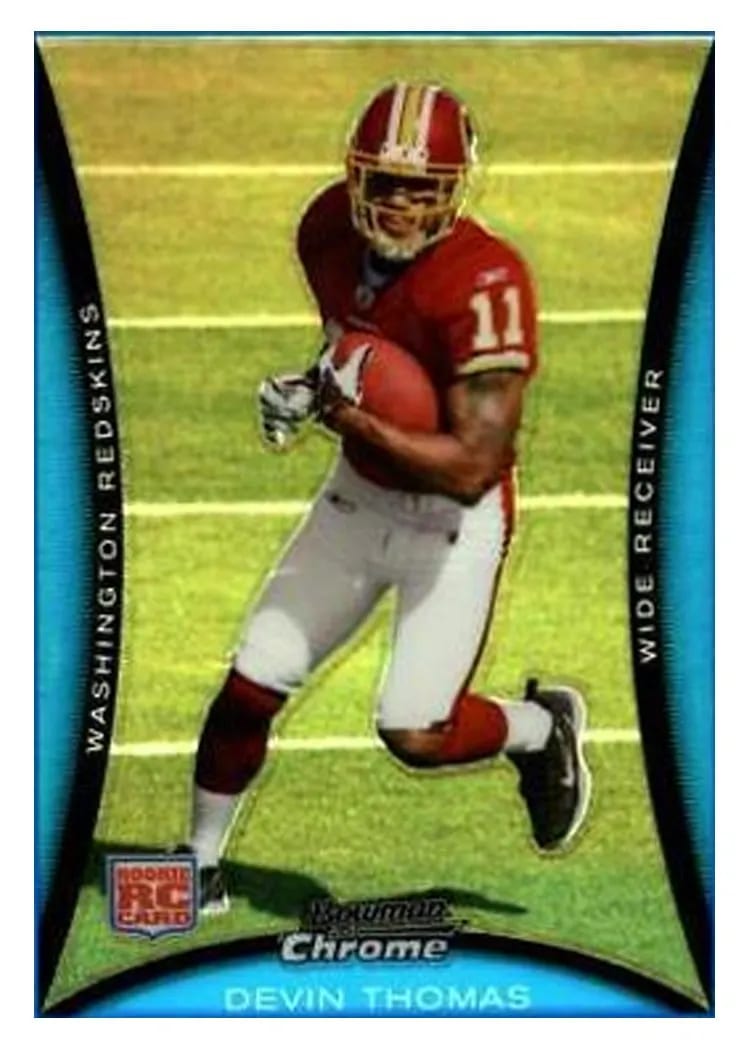 2008 Bowman Chrome Devin Thomas Blue Refractor #BC88 card