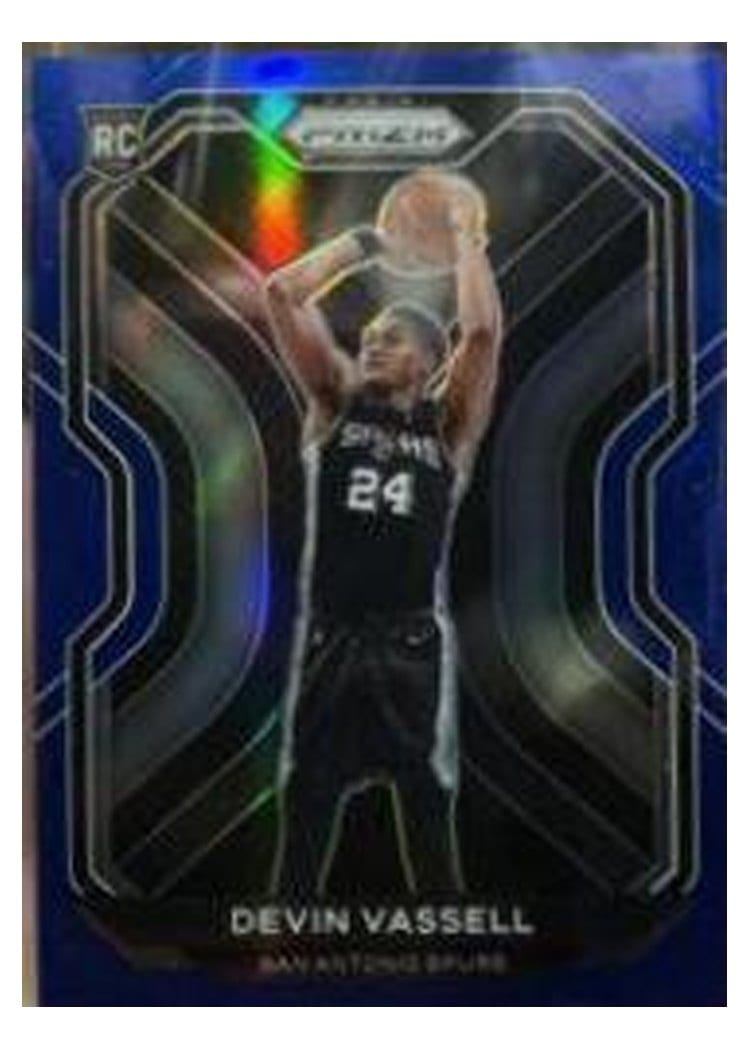 2020-21 Panini Prizm Base Set Devin Vassell Blue Prizm #252 card