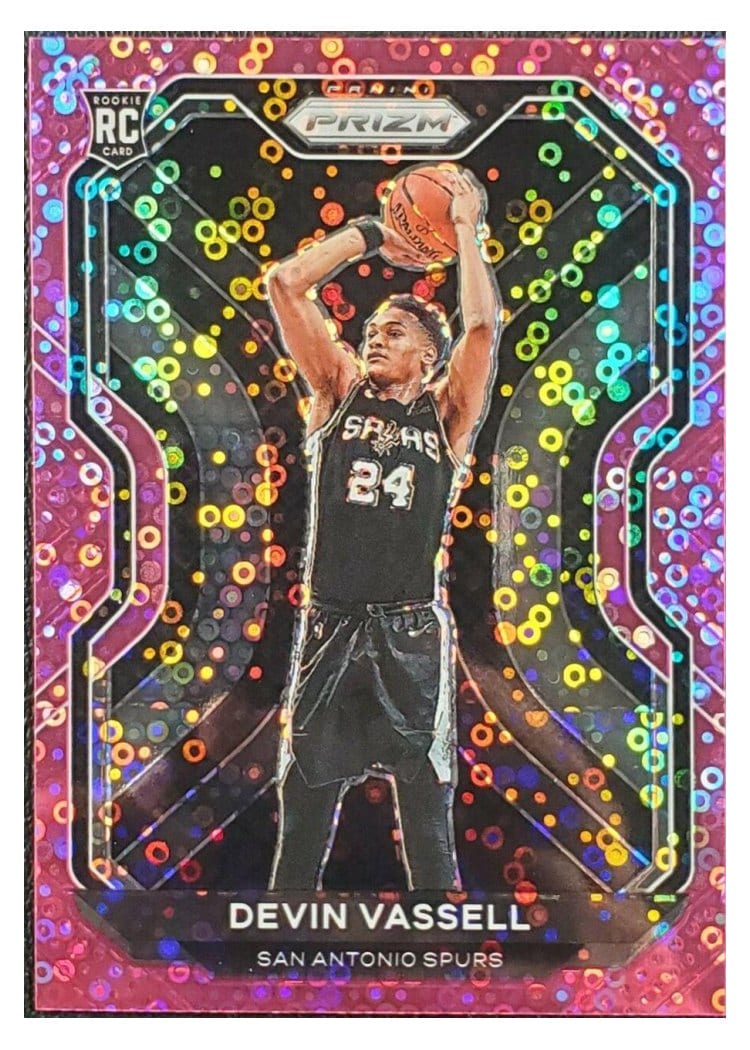 2020-21 Panini Prizm Base Set Devin Vassell Fast Break Pink Prizm #252 card