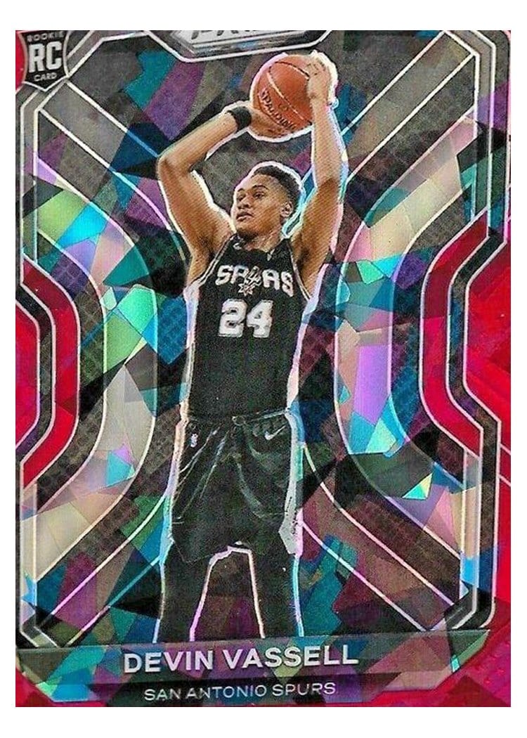 2020-21 Panini Prizm Base Set Devin Vassell Red Ice Prizm #252 card