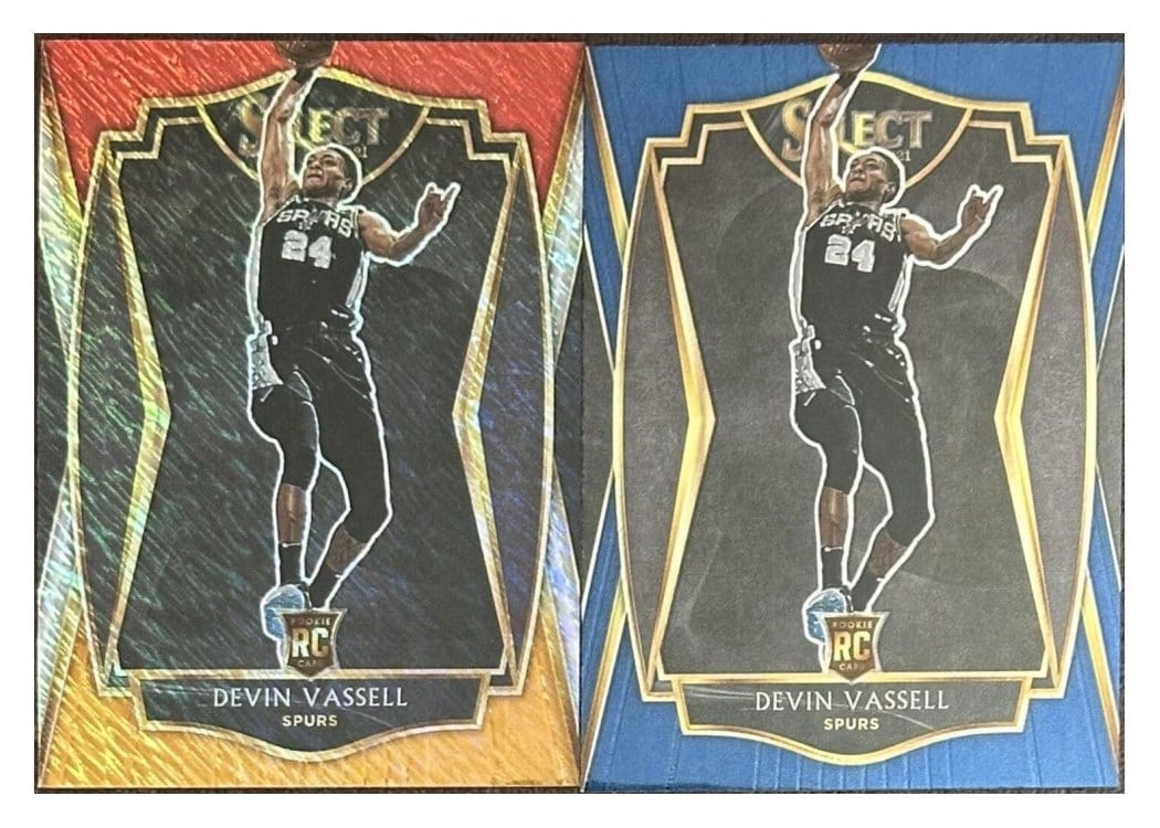 2020-21 Panini Select Base Set Devin Vassell Red White Orange Flash #179 card