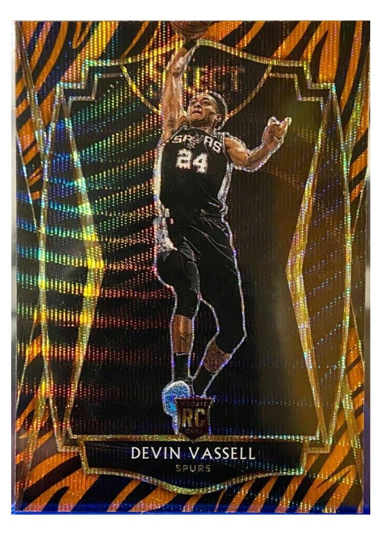 2020-21 Panini Select Base Set Devin Vassell Tiger Prizm #179 card