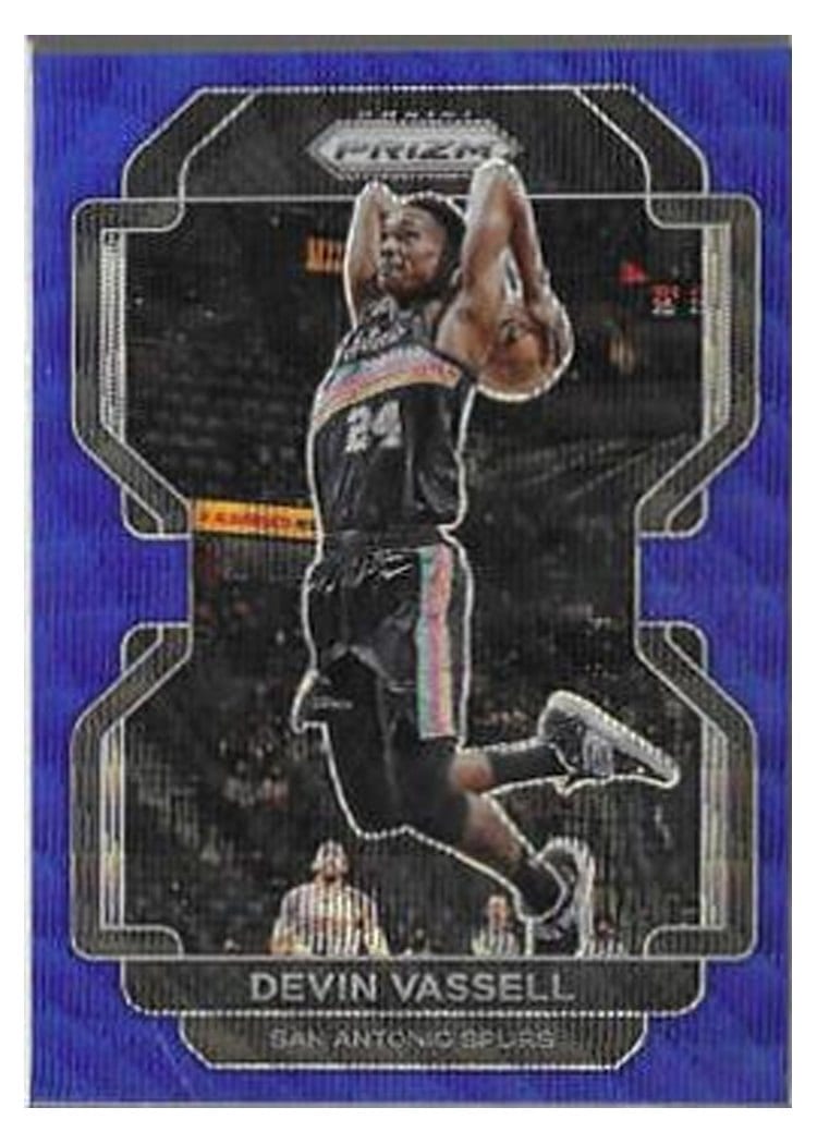 2021-22 Panini Prizm Base Set Devin Vassell Blue Wave #130 card