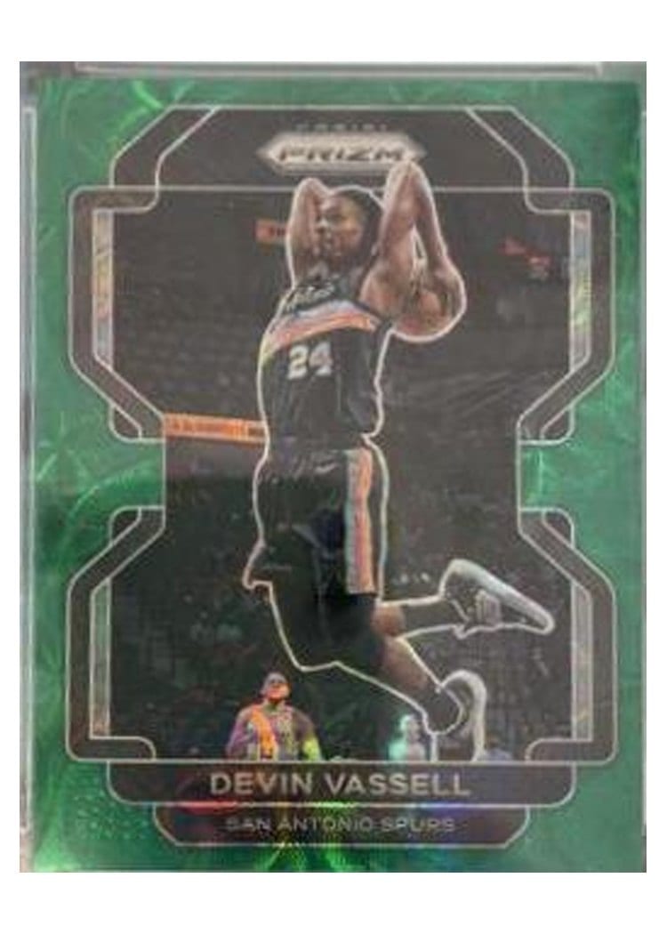 2021-22 Panini Prizm Base Set Devin Vassell Green Choice Prizm #130 card