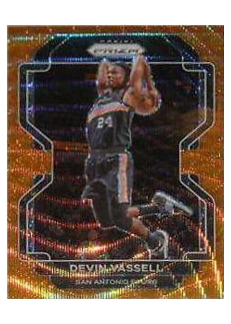2021-22 Panini Prizm Base Set Devin Vassell Orange Wave #130 card