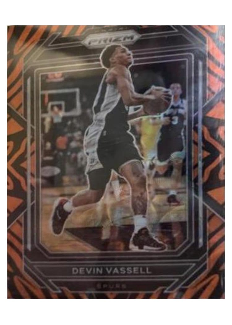 2022-23 Panini Prizm Base Set Devin Vassell Choice Tiger Stripe Prizm #207 card