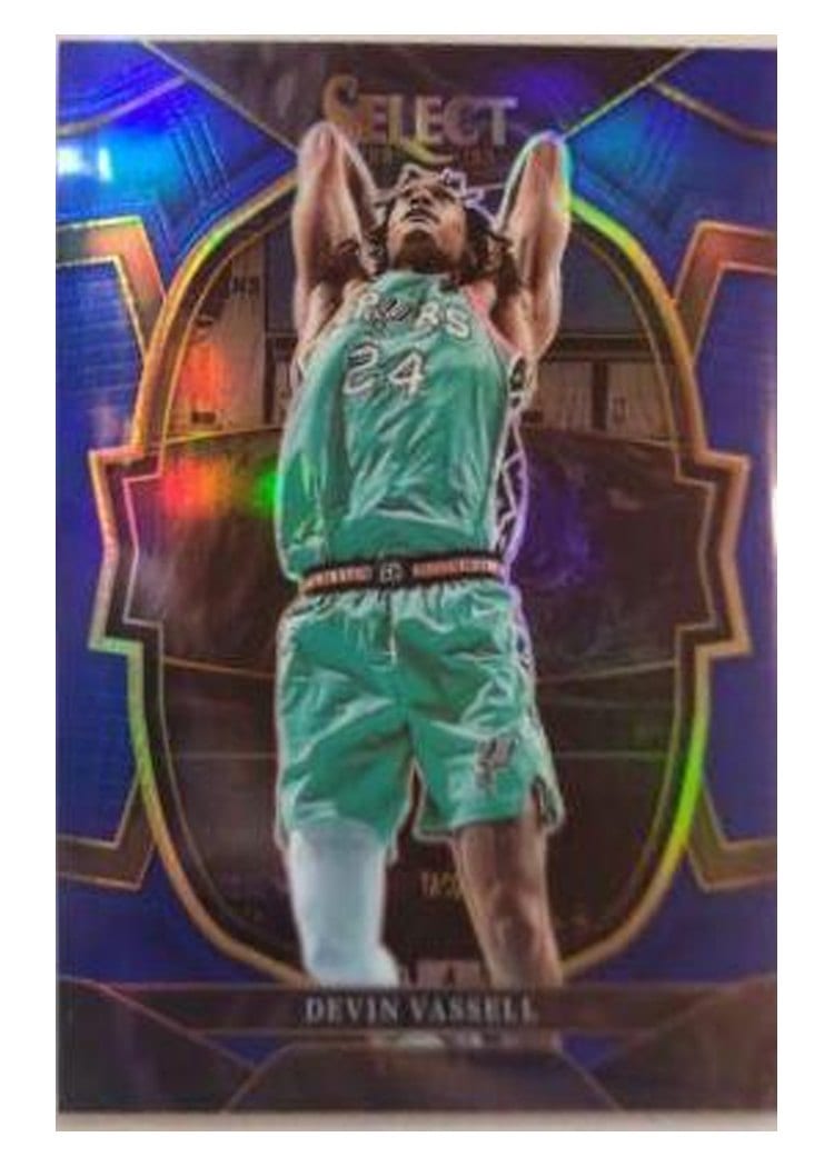 2022-23 Panini Select Base Set Devin Vassell Blue Prizm #64 card